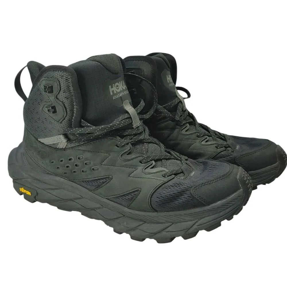 HOKA ONE ONE Men's Anacapa Breeze Mid Hiking Boots Black 1134505 Size 11 D